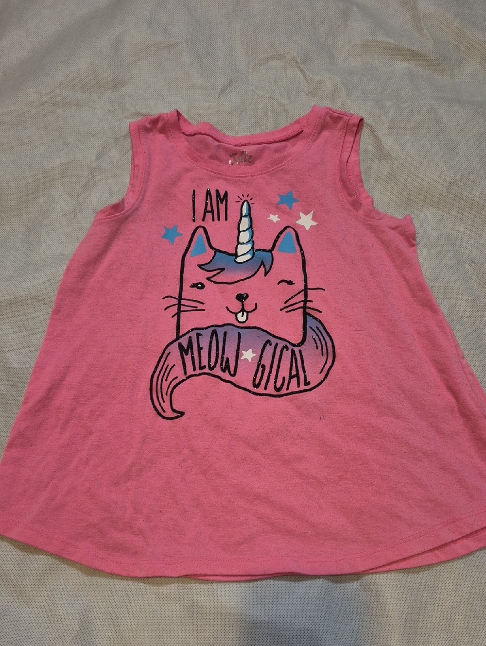 Justice Pink Unicorn Cat Graphic Tank Top
